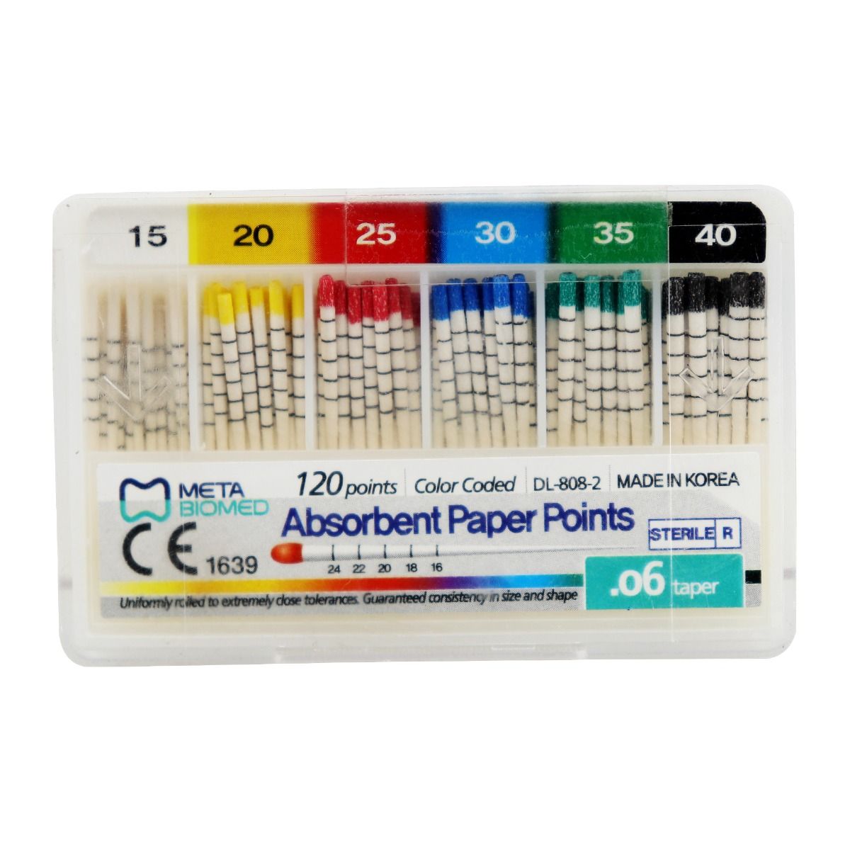 Meta Absorbent Paper Points 4 % (Length Marked)